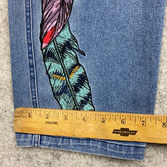 back in the saddle  jeans women’s 16 33x30 Embroidered tribe‎ Feathers cowgirl - Picture 6 of 16